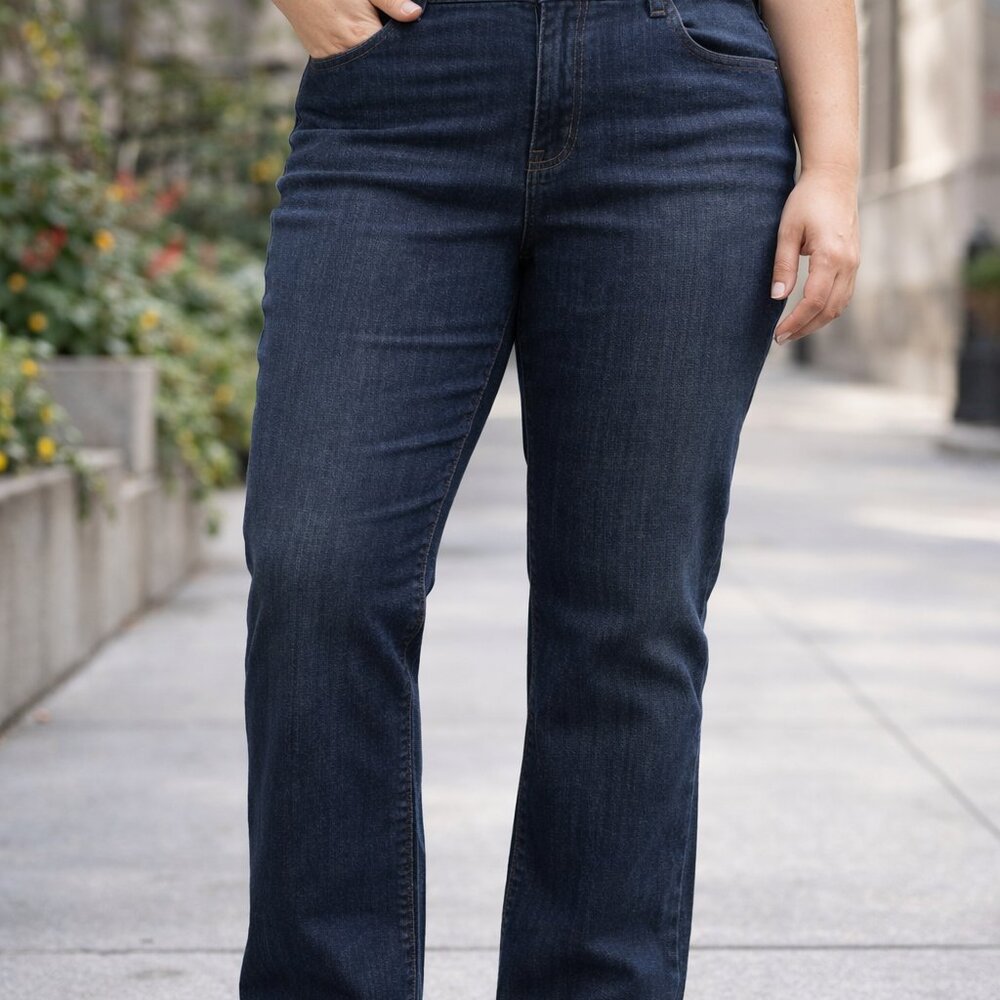 Basic Editions Bootcut Jeans 18W Short Stretch Dark Wash